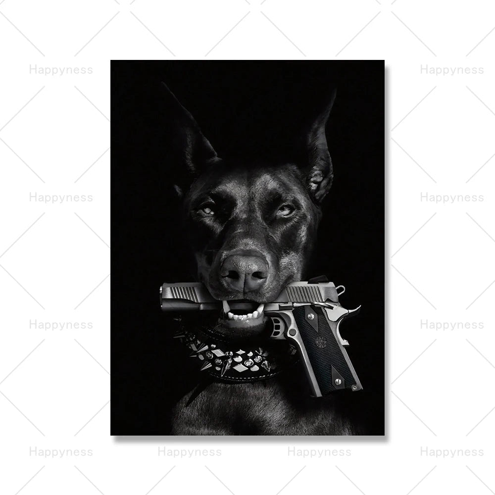 Fashion Sexy Women Wall Art Poster Leopard Dog Art Print Luxury Brand Car Canvas Painting Modern Pictures Living Room Home Decor