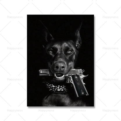 Fashion Sexy Women Wall Art Poster Leopard Dog Art Print Luxury Brand Car Canvas Painting Modern Pictures Living Room Home Decor