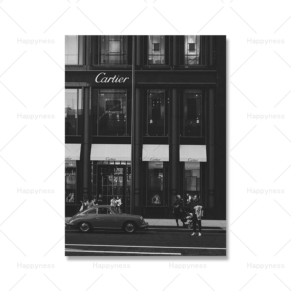 Fashion Sexy Women Wall Art Poster Leopard Dog Art Print Luxury Brand Car Canvas Painting Modern Pictures Living Room Home Decor