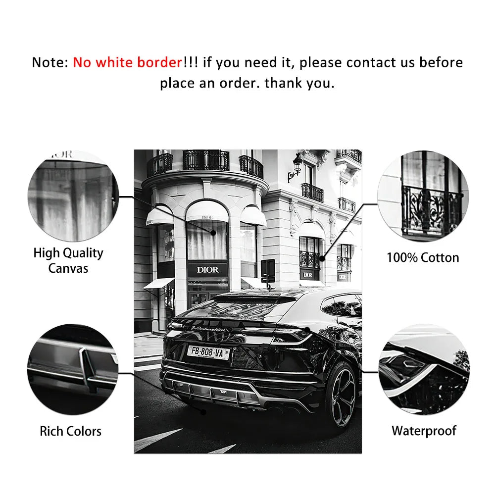 Fashion Sexy Women Wall Art Poster Leopard Dog Art Print Luxury Brand Car Canvas Painting Modern Pictures Living Room Home Decor