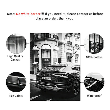 Fashion Sexy Women Wall Art Poster Leopard Dog Art Print Luxury Brand Car Canvas Painting Modern Pictures Living Room Home Decor
