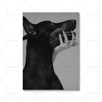 Fashion Sexy Women Wall Art Poster Leopard Dog Art Print Luxury Brand Car Canvas Painting Modern Pictures Living Room Home Decor