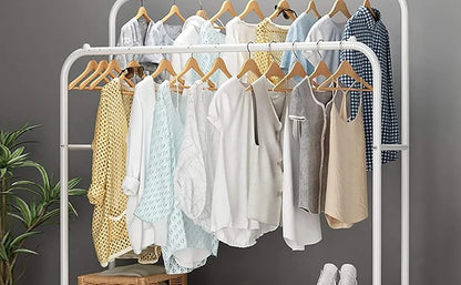 T-Lovendo-Coat Coat Burro Double Rail Rack Clothes Shoes Boxes