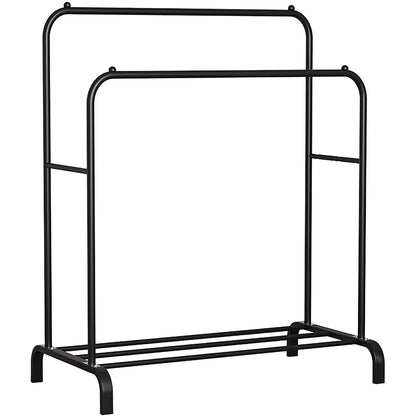 T-Lovendo-Coat Coat Burro Double Rail Rack Clothes Shoes Boxes