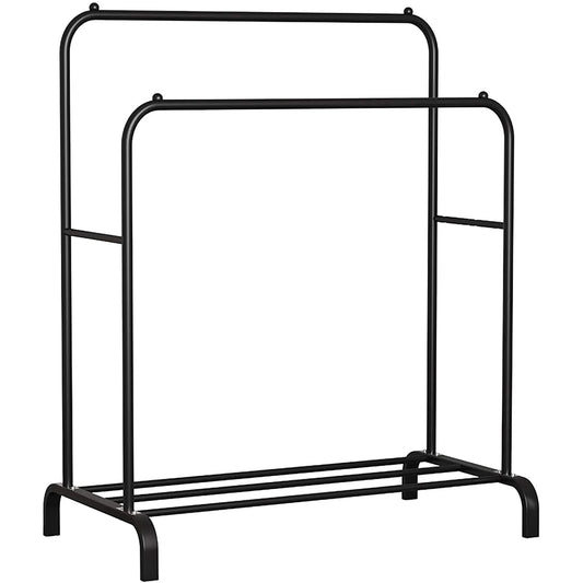 T-Lovendo-Coat Coat Burro Double Rail Rack Clothes Shoes Boxes