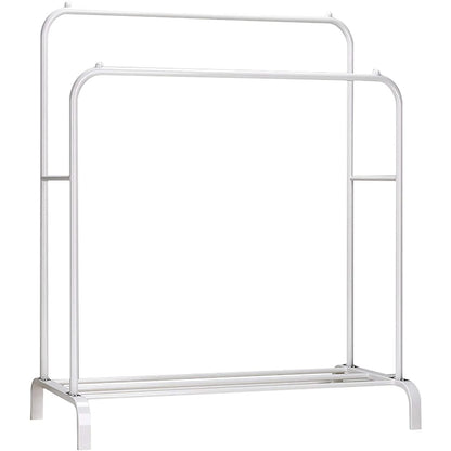 T-Lovendo-Coat Coat Burro Double Rail Rack Clothes Shoes Boxes