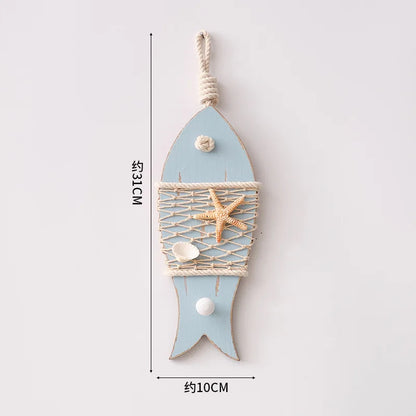 Creative Mediterranean Style Wooden Boat Anchor Hook Bedroom Study Living Room Entrance Hall Door Clothes Hook Wall Decoration
