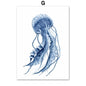 Watercolor Blue Coastal Sea Creatures Posters Prints Octopus Conch Jellyfish Wall Art Canvas Painting Kids Room Home Decor