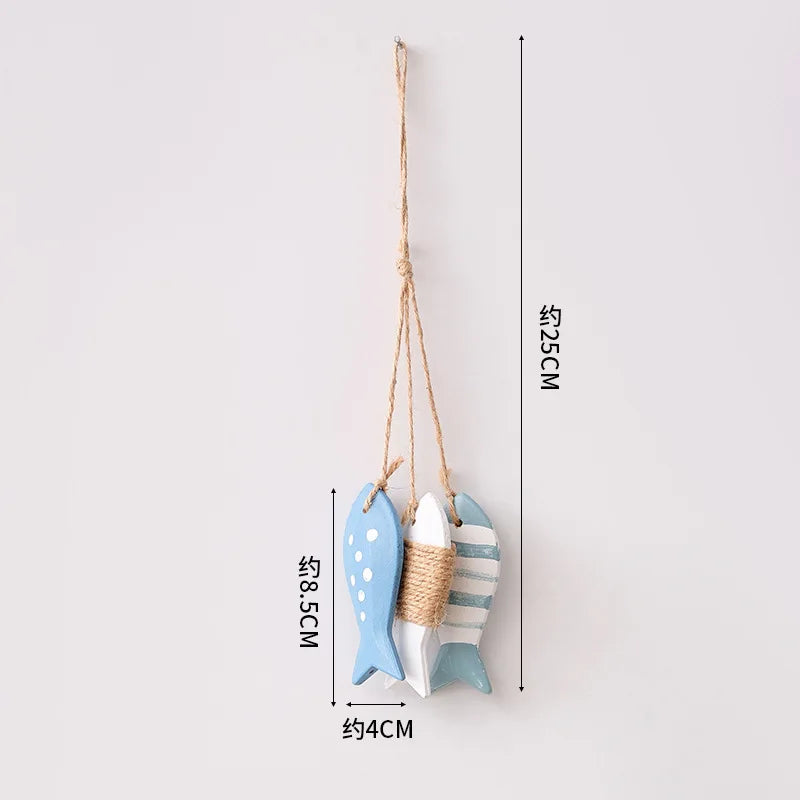 Creative Mediterranean Style Wooden Boat Anchor Hook Bedroom Study Living Room Entrance Hall Door Clothes Hook Wall Decoration
