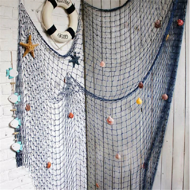 Fishing Net Wall Hangings Ornament Studio Prop Room Home Decoration Mediter Sea Stickers Marine Over The Garden Crafts Nautical