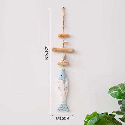 Creative Mediterranean Style Wooden Boat Anchor Hook Bedroom Study Living Room Entrance Hall Door Clothes Hook Wall Decoration